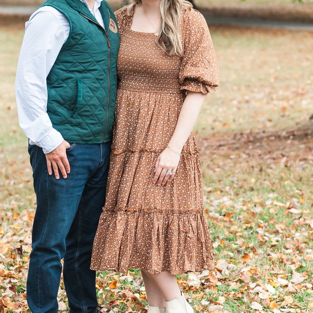 Brown and White Floral Ivy City Dress